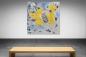 Preview: Großformatige Malerei kaufen Grau Gelb- Abstrakt 1343